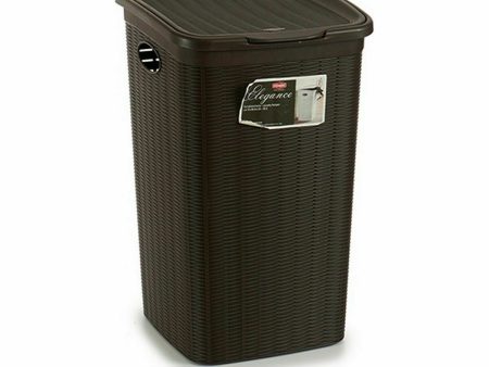 Laundry Basket Stefanplast Elegance Brown Plastic 50 L 36,5 x 54,5 x 38 cm (6 Units) Cheap