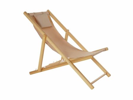 Sun-lounger DKD Home Decor Brown Natural Polyester MDF (57,5 x 113 x 77 cm) Discount