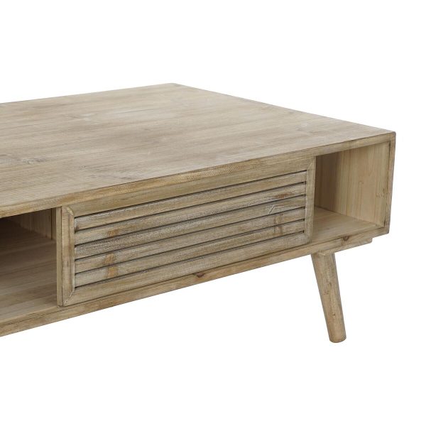 Table DKD Home Decor 99 x 59 x 38 cm Fir Natural Aluminium Online Sale