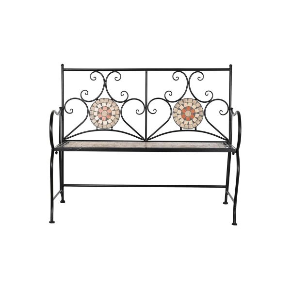 Bench DKD Home Decor Black Multicolour Mosaic 111 x 54 x 88 cm on Sale