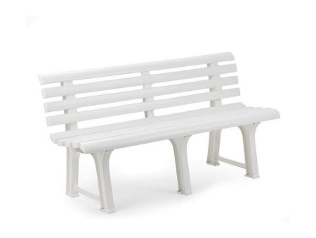 Bench with backrest IPAE Progarden ORCHIDEA White polypropylene (145 x 49 x 74 cm) on Sale