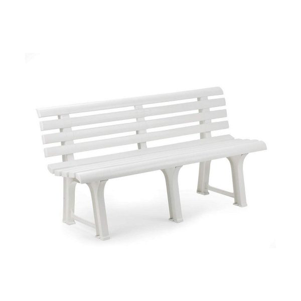 Bench with backrest IPAE Progarden ORCHIDEA White polypropylene (145 x 49 x 74 cm) on Sale