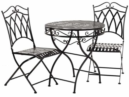 Table set with 2 chairs Alexandra House Living Black 60 x 75 x 60 cm on Sale