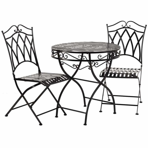 Table set with 2 chairs Alexandra House Living Black 60 x 75 x 60 cm on Sale