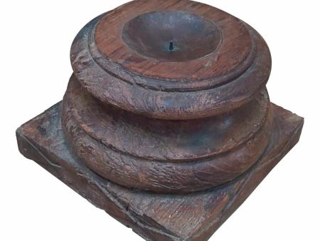 Candle Holder Alexandra House Living Brown Recycled Wood 26 x 23 x 26 cm on Sale