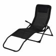 Sun-lounger Ambiance Foldable Black 158 cm on Sale