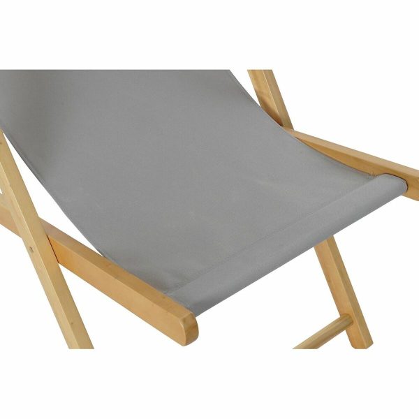 Sun-lounger DKD Home Decor Grey 77 cm 57,5 x 113 x 77 cm Natural (57,5 x 113 x 77 cm) Fashion