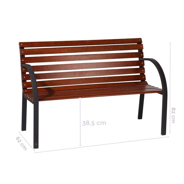 Bench 120 x 62 x 82 cm Wood Steel Walnut Garden Online