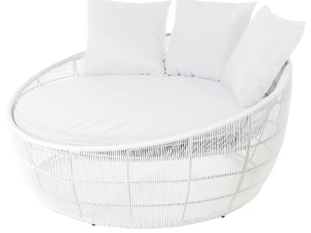 Sun-lounger Dido 160 x 160 x 76 cm Circular White Online Hot Sale