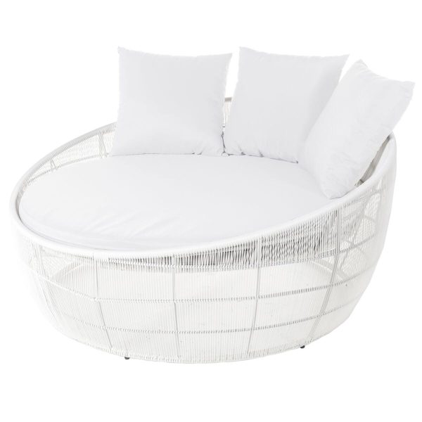 Sun-lounger Dido 160 x 160 x 76 cm Circular White Online Hot Sale